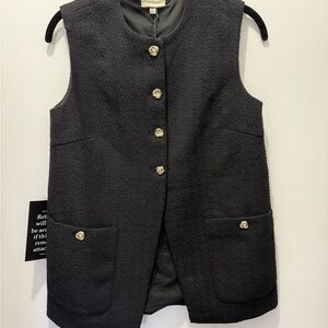 TUCKERNUCK Black Tweed Sonja Top - NWT. XS
